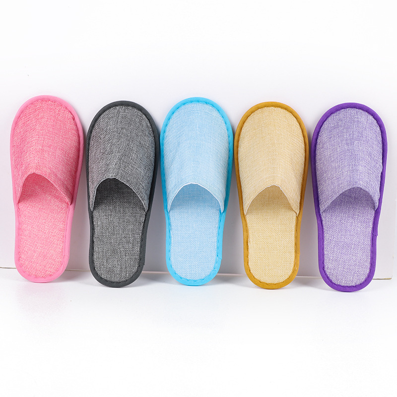 Factory wholesale disposable linen slippers hotel hotel homestay travel beauty salon home hospitality half package all-inclusive