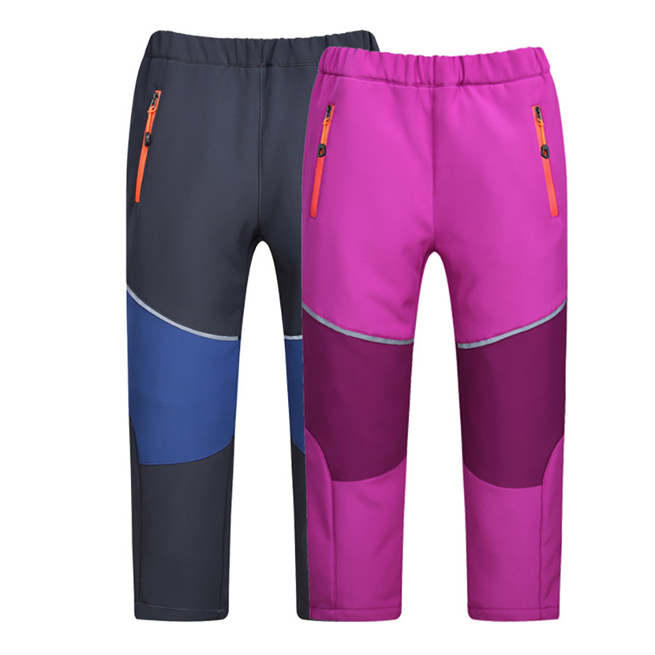 PETUTWO/Pengtutu Children's Soft Shell Rush Pants Outdoor Mountaineering Warm Pants Soft Shell Waterproof Pants for Boys and Girls