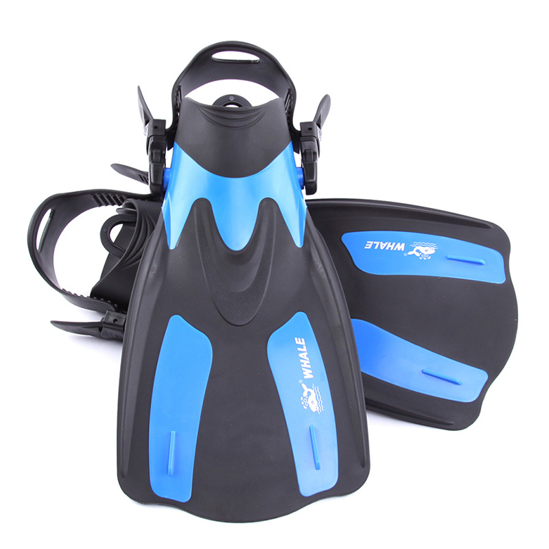 Whale Spot Adult Diving Swimming Training Equipment Summer Outdoor Snorkeling Frog Shoes Silicone Adjustable Short Flippers