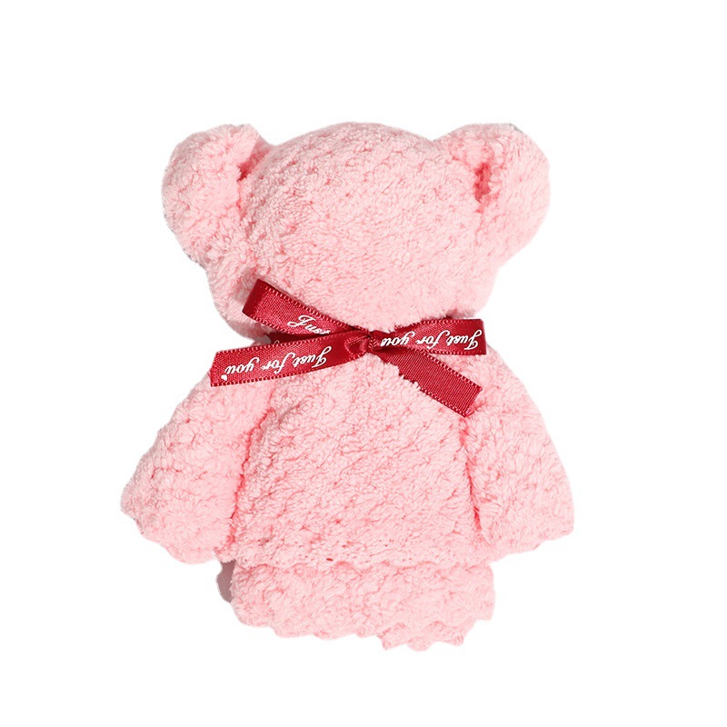 Coral velvet bear towel shop opening activities small gifts wedding return wedding bridesmaid gift shop practical