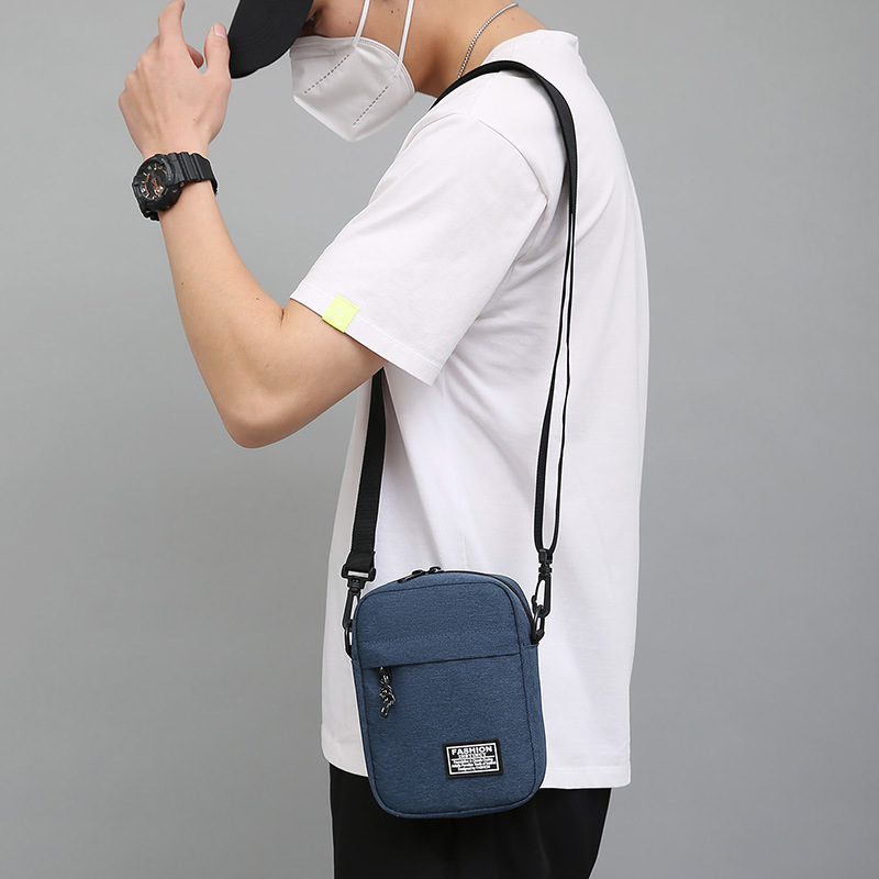 Men's Chest Bag Fashionable Casual Mobile Phone Nylon Satchel Men's Simple Crossbody Bag Boys Sports Shoulder Bag