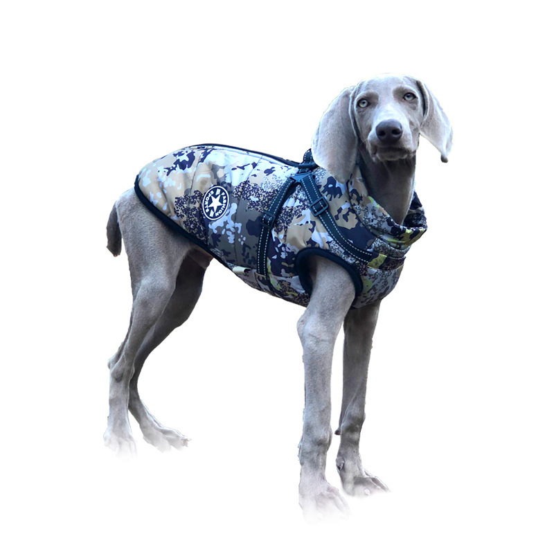 暖かい迷彩ペット服大型犬用防水反射犬綿コートペット用品|undefined