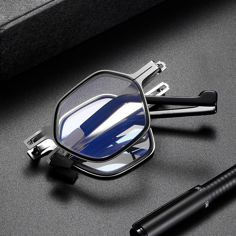Folding presbyopic glasses new screw-free men's middle-aged and elderly men's presbyopic glasses stainless steel presbyopic glasses New