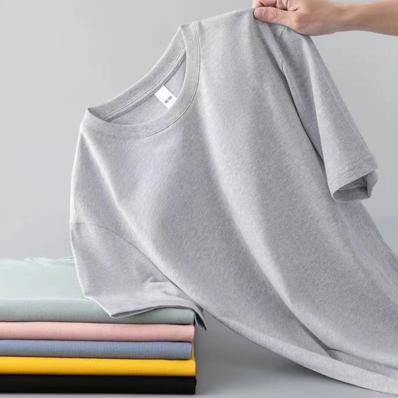 [Solid color short sleeve] light gray