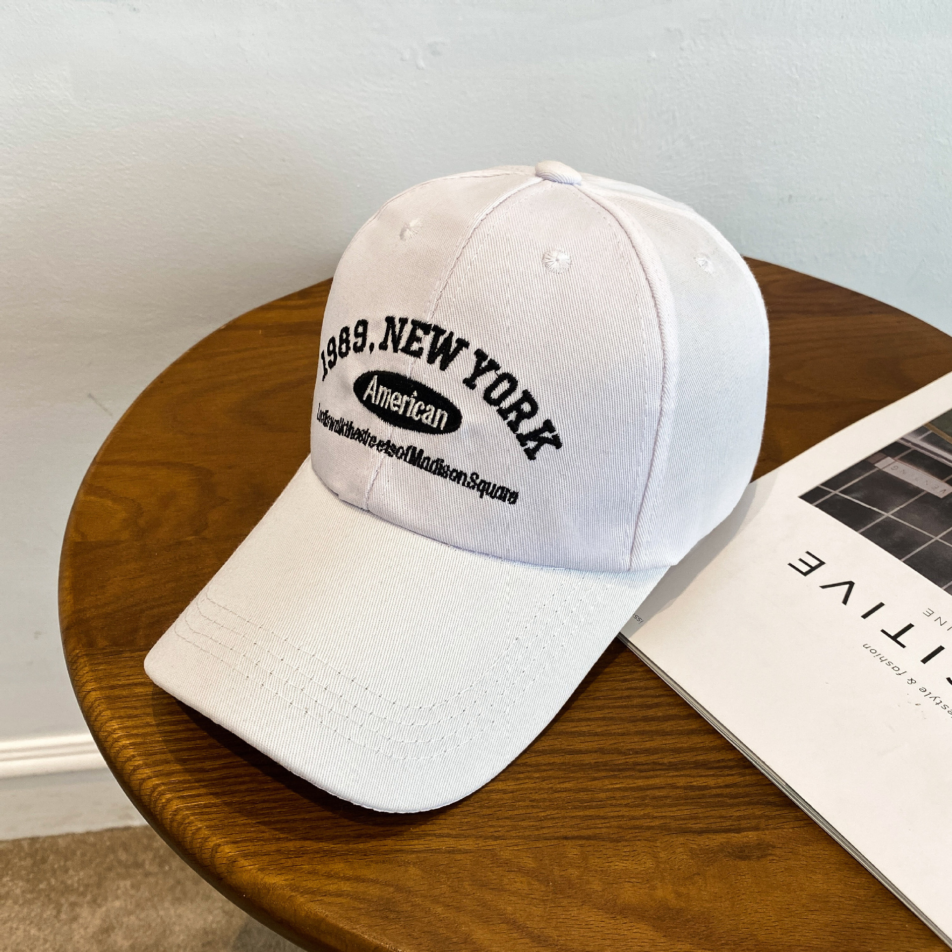 Fashionable sun hat with embroidered big brim Korean style versatile outdoor peaked cap fresh men and women trendy baseball cap