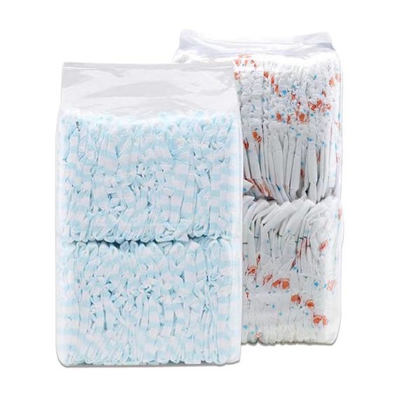 Composite film ring waist pants cheap large amount of discount children diapers baby diapers transparent bag