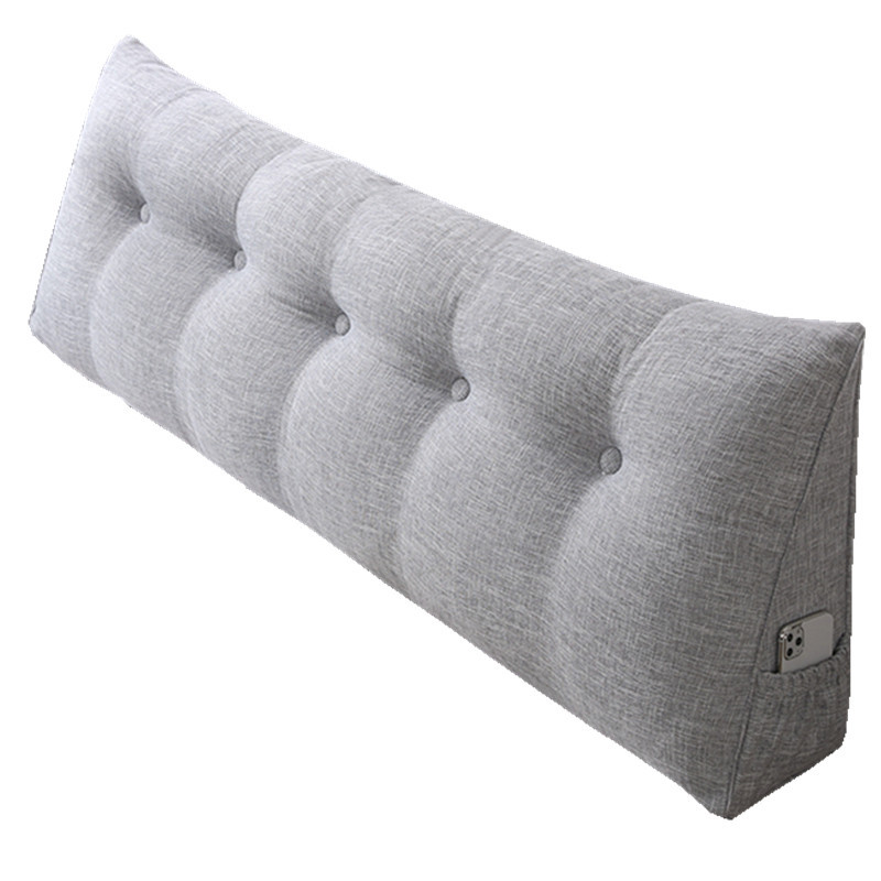 Simple cotton and linen triangle bedside cushion removable and washable tatami soft bag waist cushion back sofa by manufacturers wholesale