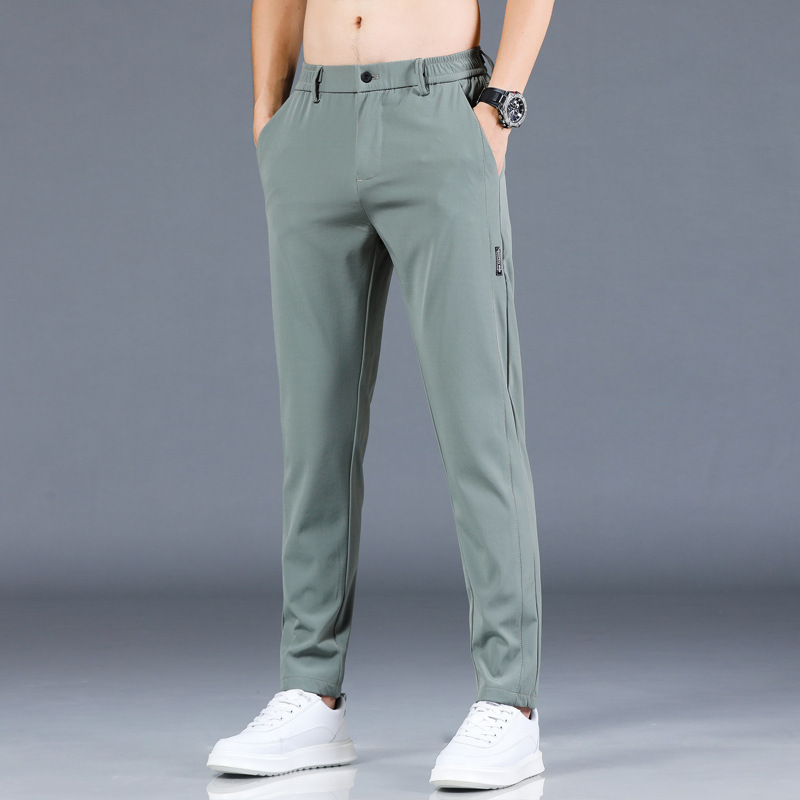 Men's Casual Pants Summer Thin Ice Silk Men's Pants Straight Pants Men's Pants Summer Thin Men's New Fashion Casual