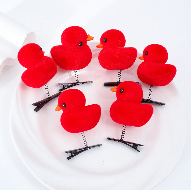 New Internet Celebrant Selling Cute Yellow Duck Hairpin Duck Headwear Children's Three-dimensional Spring Headwear Toy Stall Gift Love_voghion.com