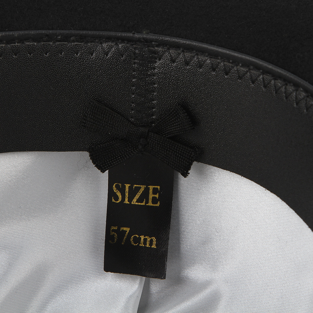 Amazon European and American Men's Hat British Feather Decoration Dome Hat Wool Top Hat Jazz Hat Gentleman Top Hat