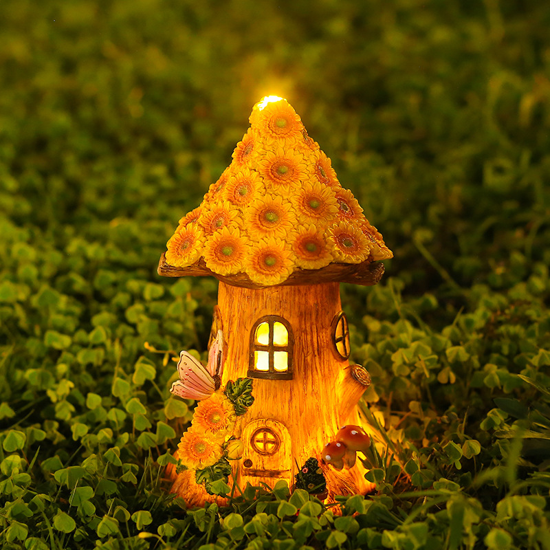 Cross-border Tree House Solar Decorative Lights House Ornaments Outdoor Villa Garden Courtyard Home Balcony Ornaments