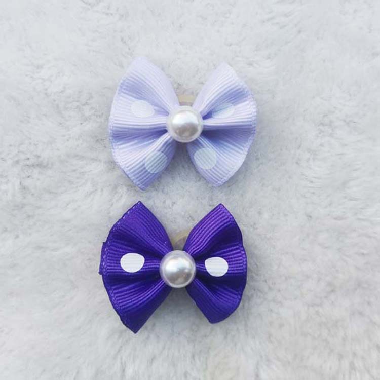 Pet Headdress Flower Ornaments Dot Bow Rubber Tendon Headdress Flower Teddy Cartoon Cute Fresh Hair Ornaments Hair Ornaments Headdress Flower