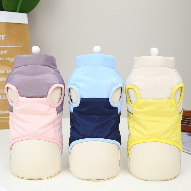 Pet Clothing Dog Clothes Autumn and Winter Clothes Thickened Leg Cotton Vest Pet Clothes 22 Stitching Zipper Cotton Vest