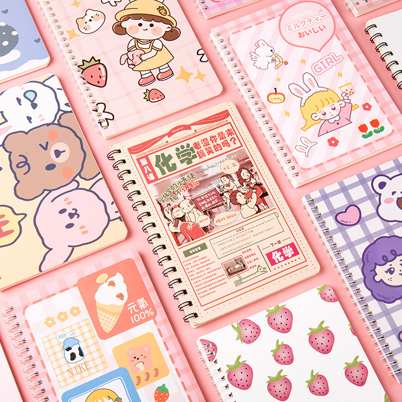 Cartoon A5 coil book Primary School students creative cute stationery horizontal line soft copy eye protection notepad wholesale