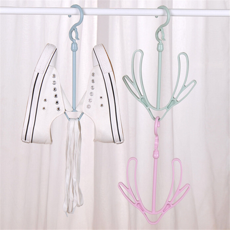 Drying Shoes Rack Household Windproof Folding Balcony Multi-use Shoes Hanger Hook Shoes Drying Rack Shoes Drying Artifact