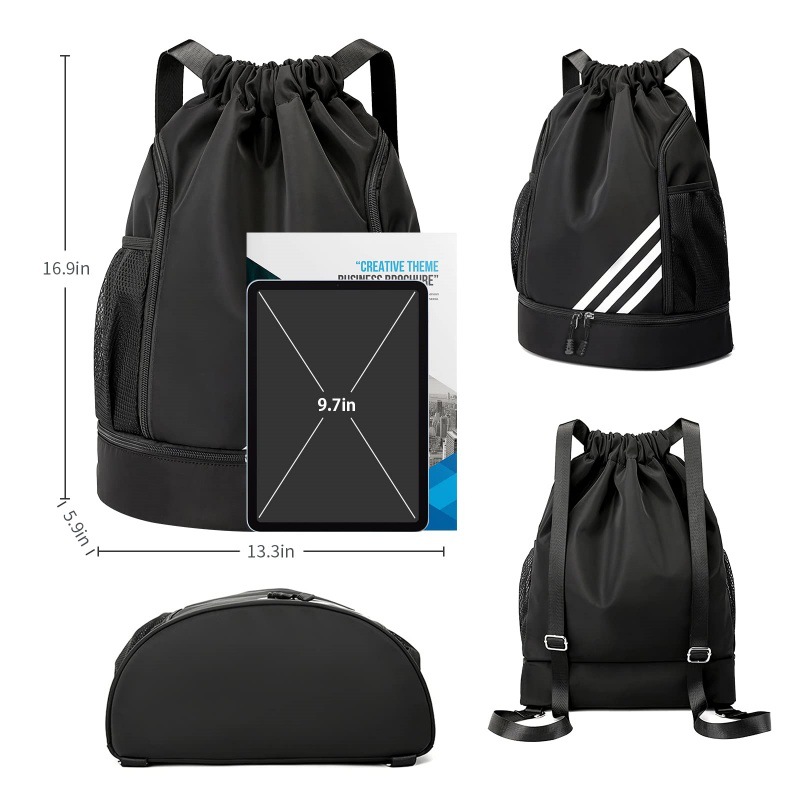 Basketball bag cross-border Amazon large capacity fitness swimming bag drawstring football waterproof drawstring backpack