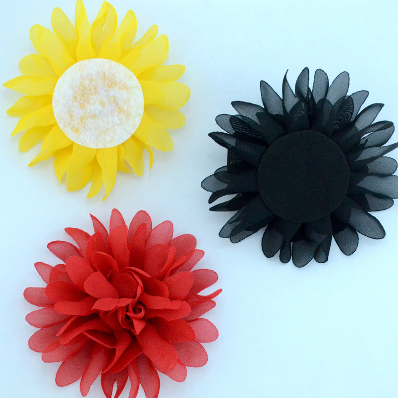 外国貿易の靴の帽子の花の10センチのシフォンの布芸の花の装飾品のdiyの手作りの子供のヘアバンドの部品の卸売り|undefined