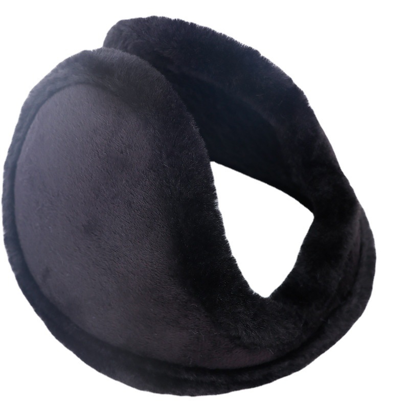 2024 winter fashion solid color men's warm furred earmuffs outdoor windproof enlarged thick ear warm earmuffs wholesale