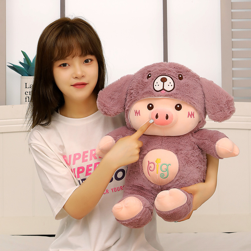 Cute Transformation Piggy Plush Toy Piggy Doll Bed Sleeping Pillow Children Girl Gift Doll Doll