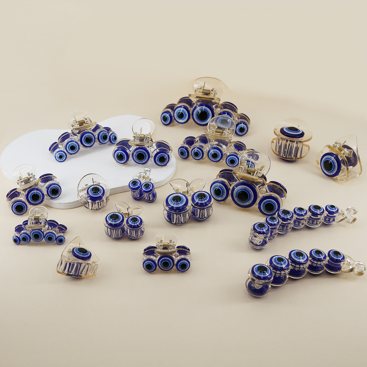 Europe and the United States new combination of large, medium and small back of the head bangs side does not hurt hair hair accessories Devil's Eye ha_voghion.com