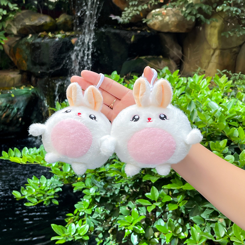 Cartoon plush keychain bag pendant Japanese cute animal plush toy short plush doll rabbit wholesale