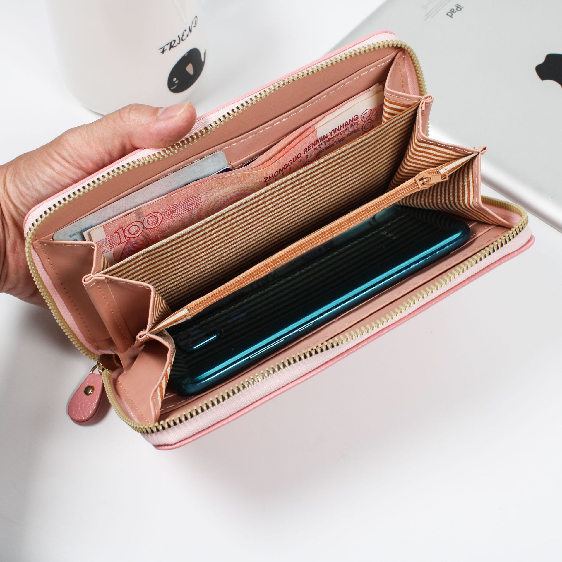 New Women's Long Zipper Wallet Large Capacity Multi-card Litchi Pattern Clutch Simple All-match Women's Coin Wallet