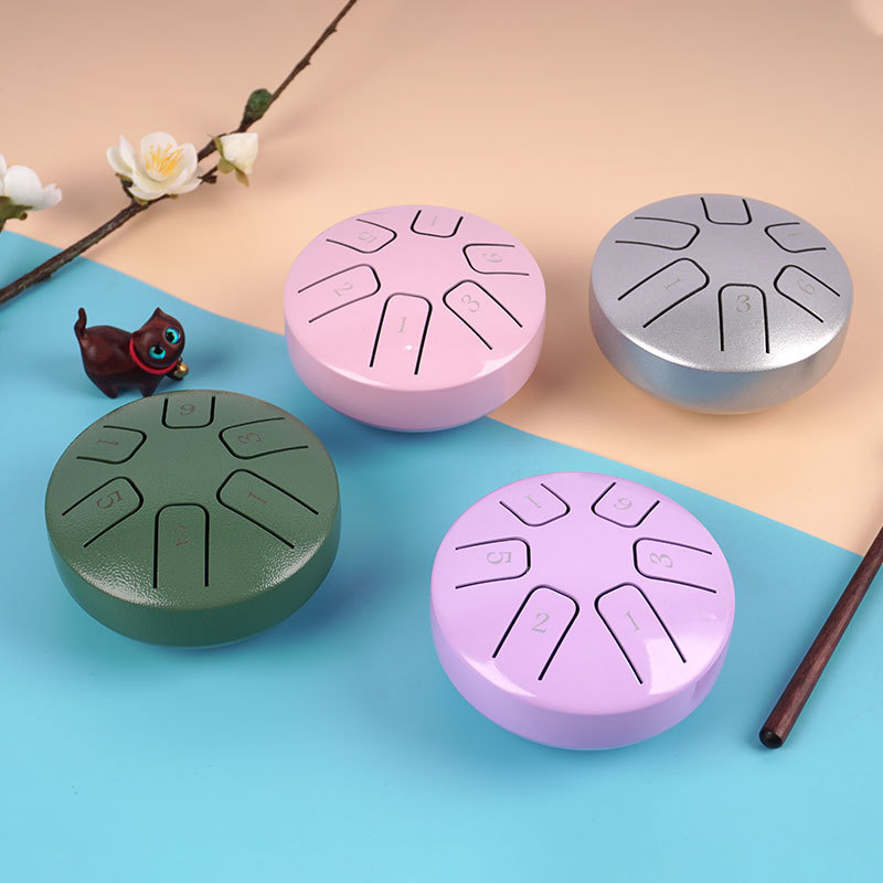 Mini ethereal drum 3.8 inch 6-tone steel tongue drum educational toys children's percussion instruments source factory cross-border exclusive