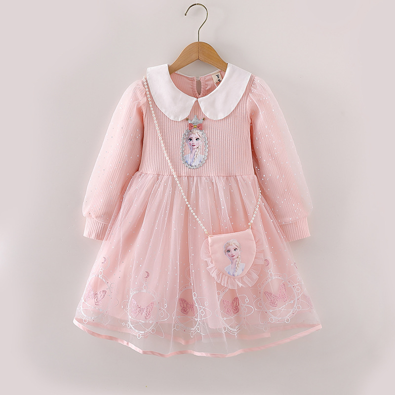Aisha Princess Dress Girls' Dress 2025 New Long Sleeve Korean Style Dress Autumn Children's Birthday Dress
