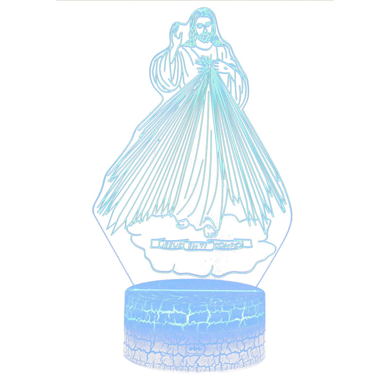 Cross-border 3d table lamp bedroom nightlight 3D atmosphere lamp multi-style remote control touch creative nightlight wholesale