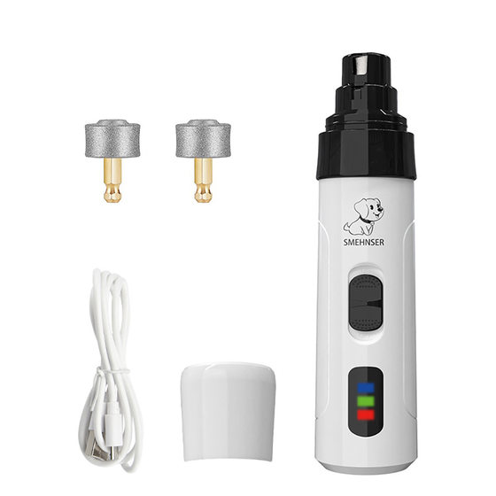 2-gear 3-port pet nail grinder USB charging and inserting dual-purpose low-noise cat and dog electric trimming nail clippers cross-border manufacturers