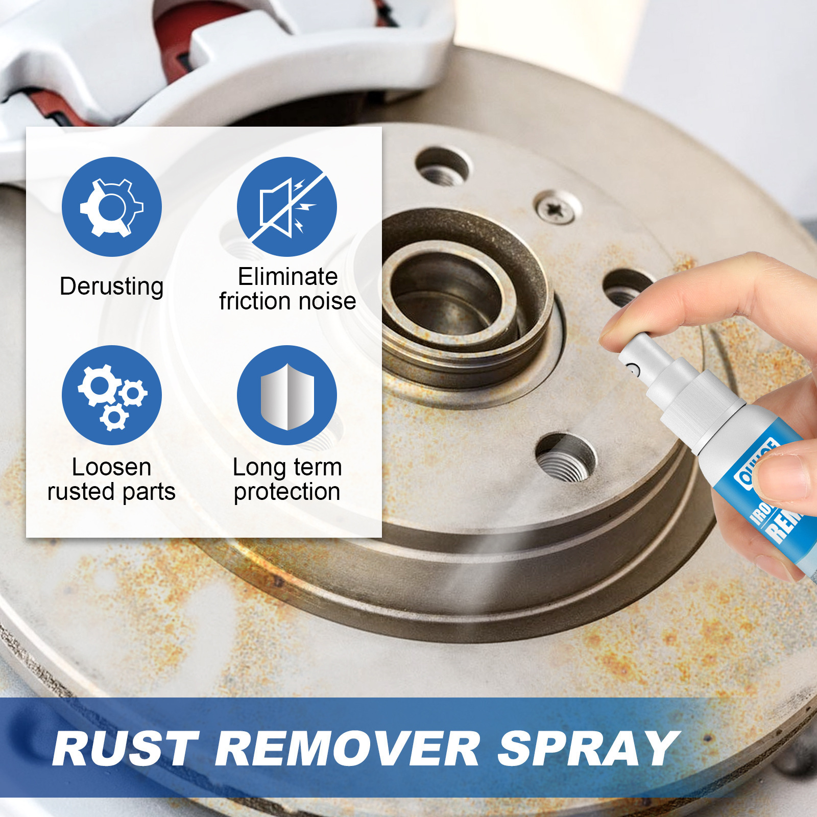 OUHOE car iron powder rust spray rust-proof rust remover car supplies decontamination rust remover cleaning supplies