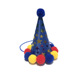 Sapphire Blue Triangle fur ball cap