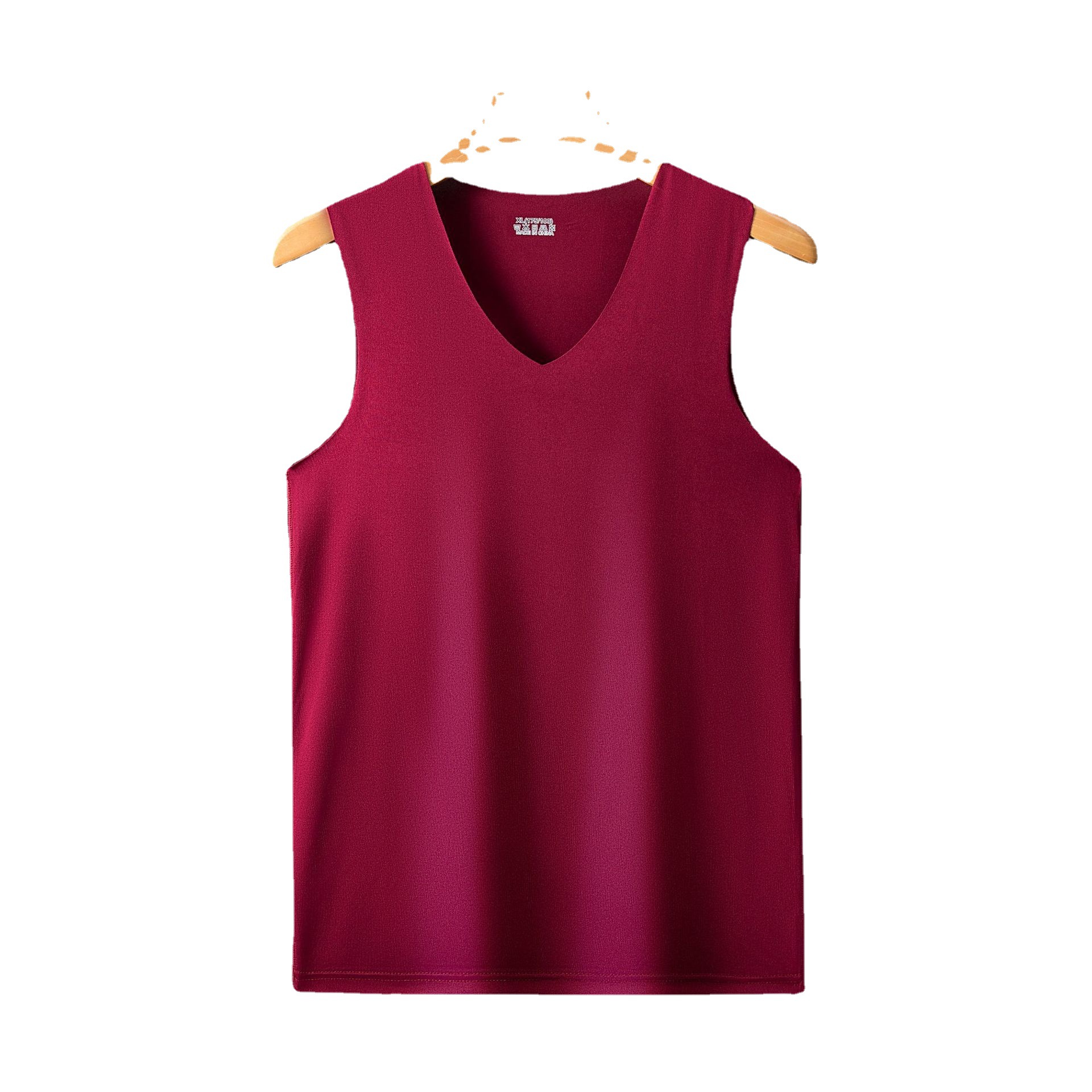Men's Traceless Vest Sleeveless V-neck Casual Cut Ice Silk Tight Sports Hurdle Super Elastic Summer Slim