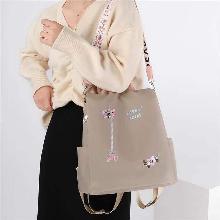 Cross-border Korean-style Oxford Anti-theft Backpack Men's and Women's Fashionable Simple Large Capacity Lightweight Embroidered Travel Bag