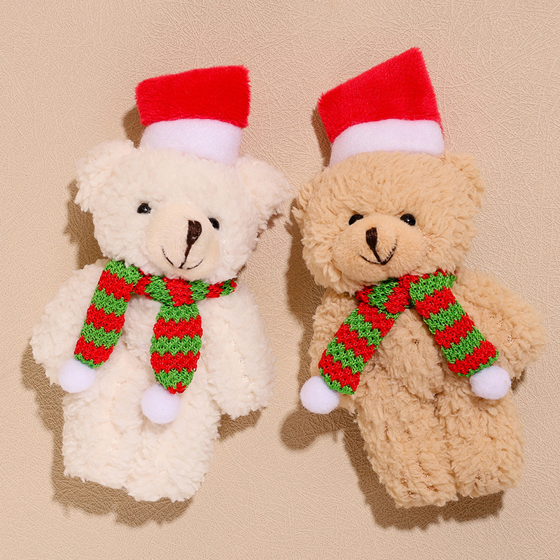 Christmas scarf, bear, flower shop, bouquet, gift box, souvenir cake, teddy bear doll, plush doll pendant