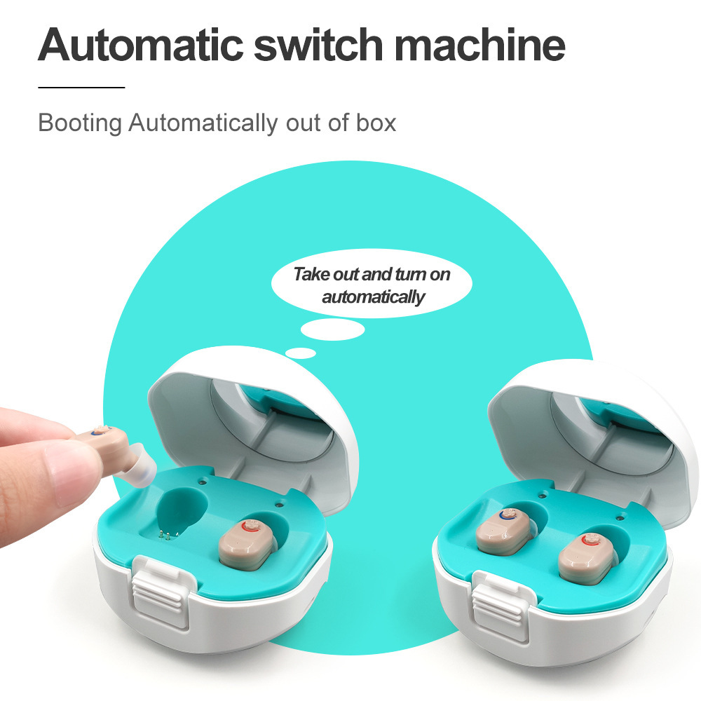 Cross-border new TWS hearing aids charging warehouse hearing aids English overseas version of the pair selling like hot cakes