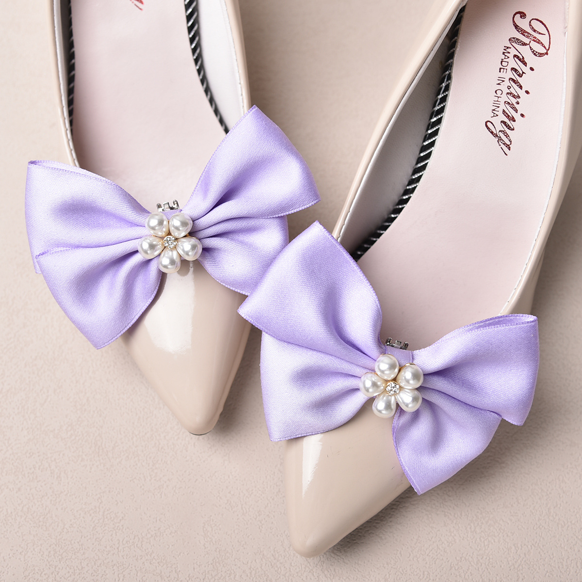Bridal Wedding Accessories White Bow Alloy Decorative Shoe Buckle Wedding Shoes Decoration 2 One Set of European and American Cross Border