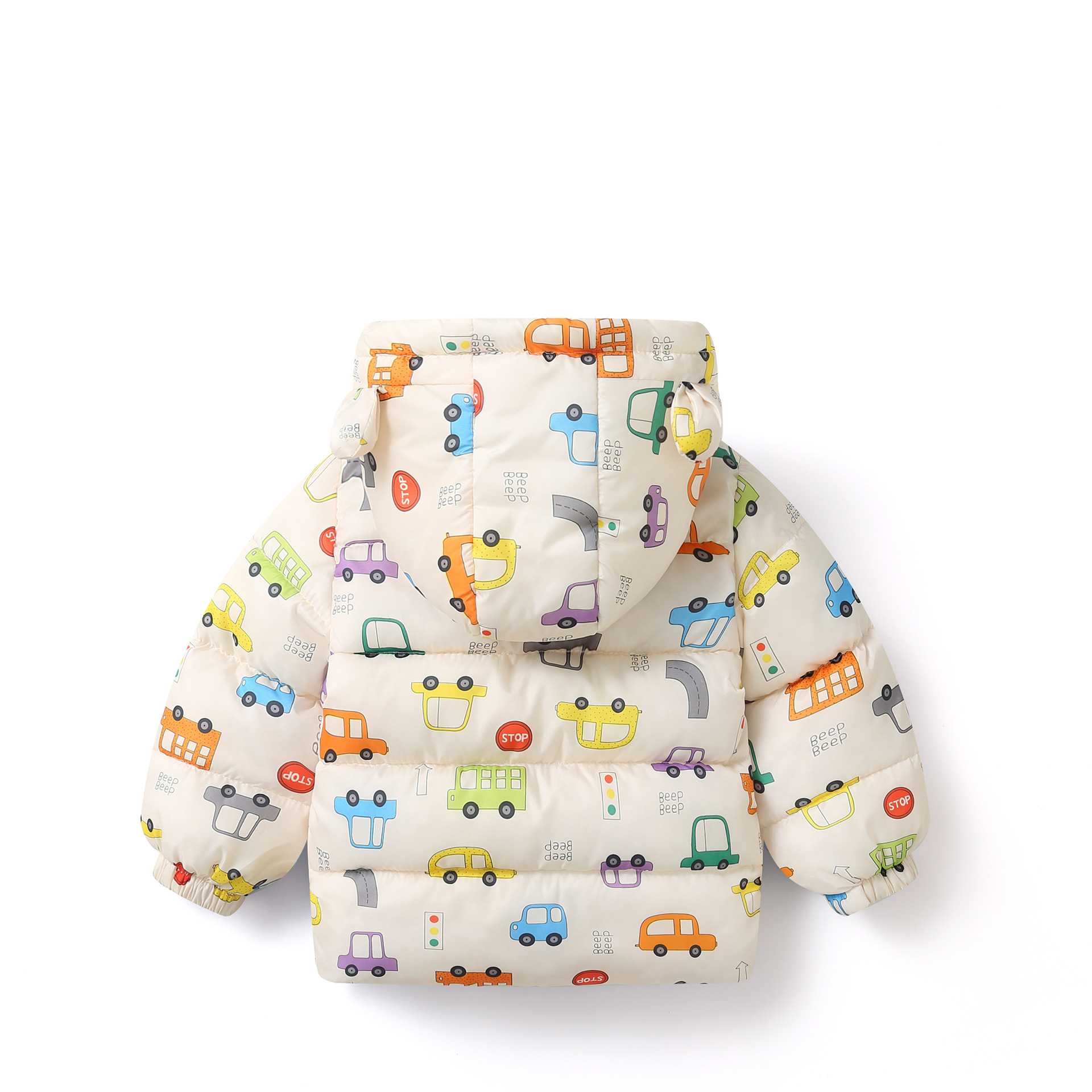 Children's fleece-lined thickened cotton-padded hooded baby coat boys' Western style children's clothing baby hat winter