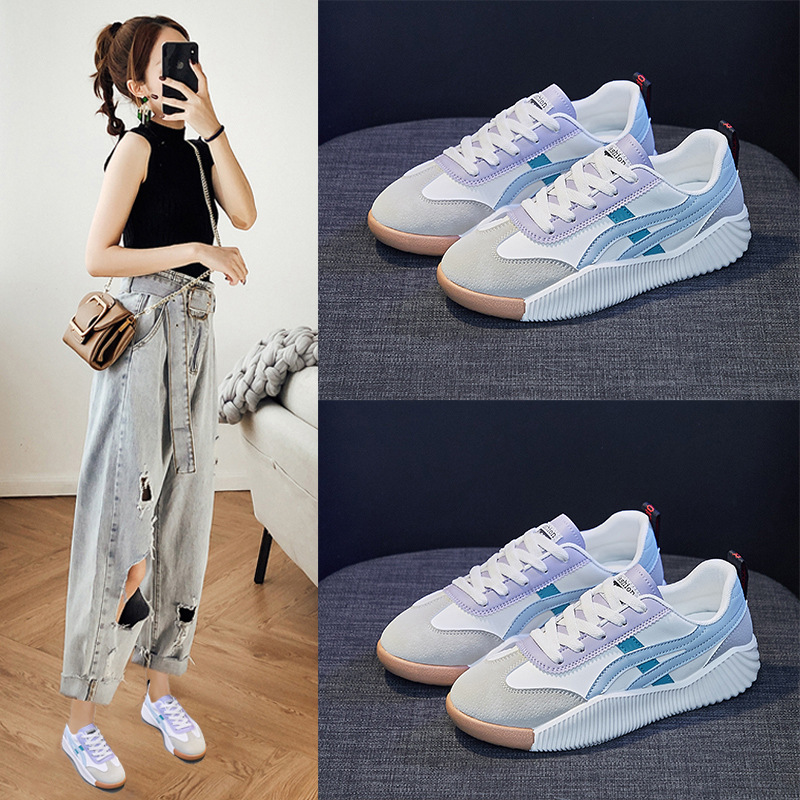 Ins Korean Style White Shoes Women's 2024 Spring New All-match Student Board Shoes Elevated Platform Shoes Casual Shoes CQ-36