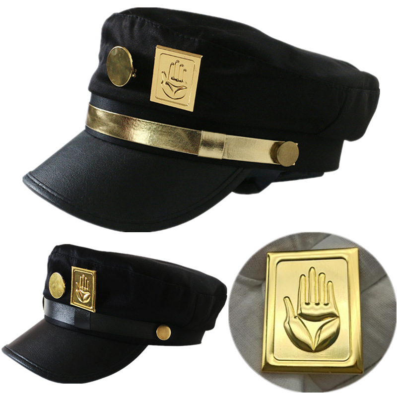 JoJo's Bizarre Adventure Jotaro Kujo Cosplay Hat Unisex Adult Metal Badge Hat