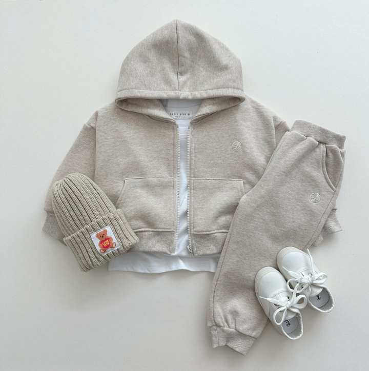 Autumn New South Korea children's sweater suit children's boys and girls baby zipper cardigan hooded trousers two-piece set