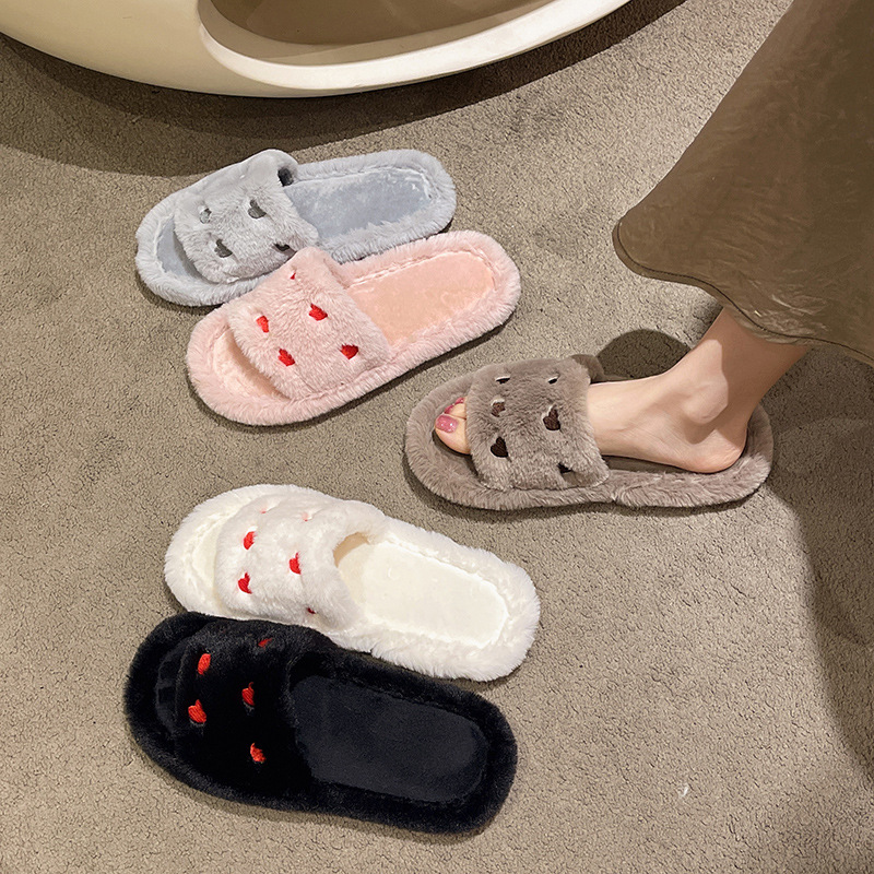 Cross-border foreign trade new fashion net popular love Mao Mao slippers women's autumn and winter home thickened warm floor cotton slippers