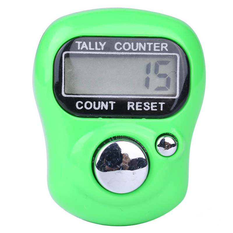 Mini ring counter digital display counter mini manual pedometer card packaging multi-color optional