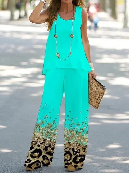 50 couleurs commerce extérieur transfrontalier vêtements pour femmes impression costume décontracté usine directe t-shirt sans manches pantalon costume deux pièces spot_voghion.com