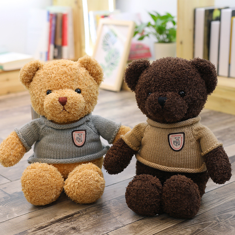 Factory wholesale sweater bear doll teddy bear plush toy hugging bear doll activity gift custom logou