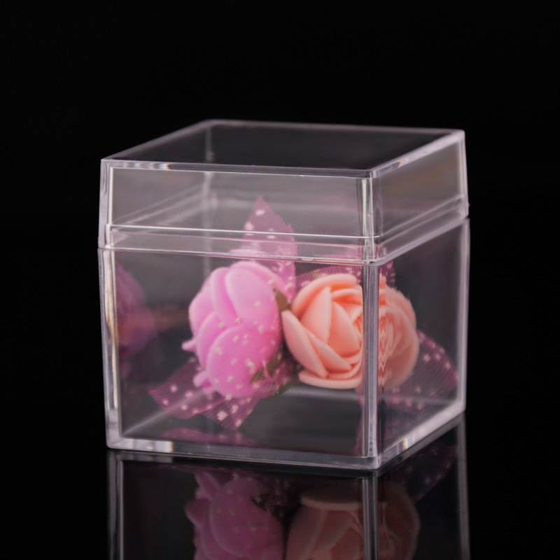 5cm square box transparent plastic box PS heaven and earth cover square box cookies sugar box packaging box storage box