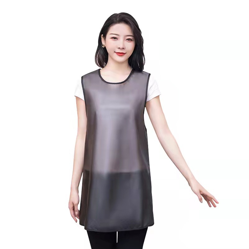 Waterproof and Oil-proof Soft Leather TPU Apron Women's Summer Lengthened Home Kitchen Hairdressing Shop New Work Clothes Printed with logo