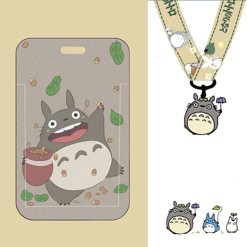 Cartoon Card Set Student Campus Meal Card Bag Plastic Badge Long Lanyard Access Card Bus Subway IC Card Protective Cover