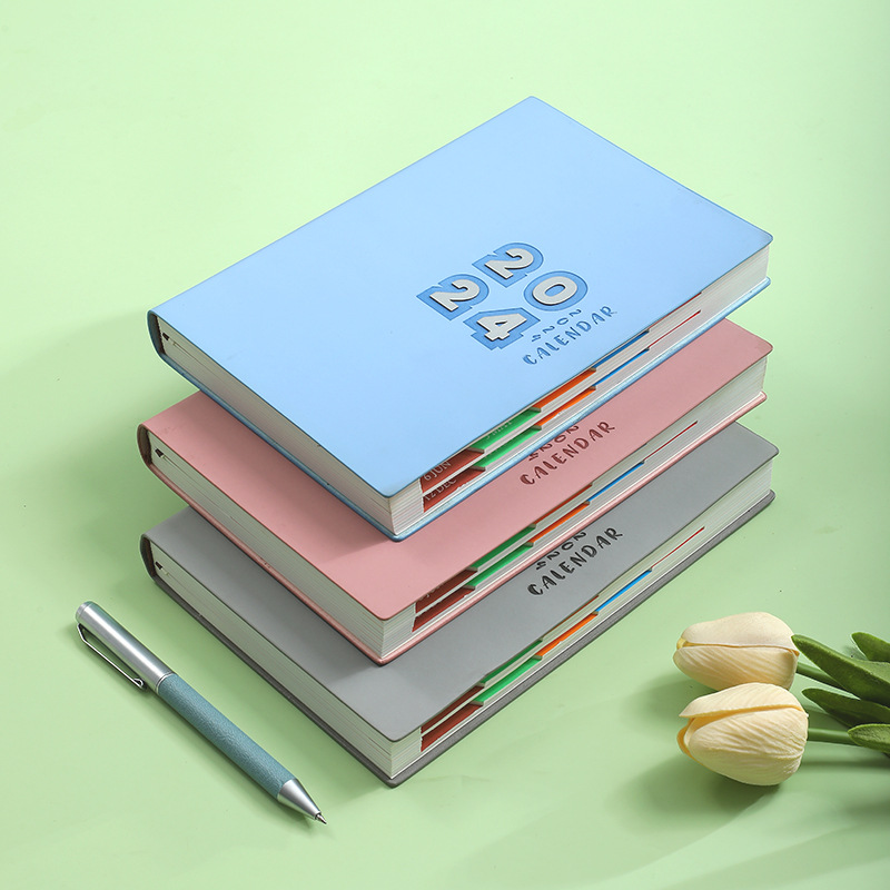 Cross-border 2024-day book English A5 Notebook inner page 365 days Daily schedule book time management notepad