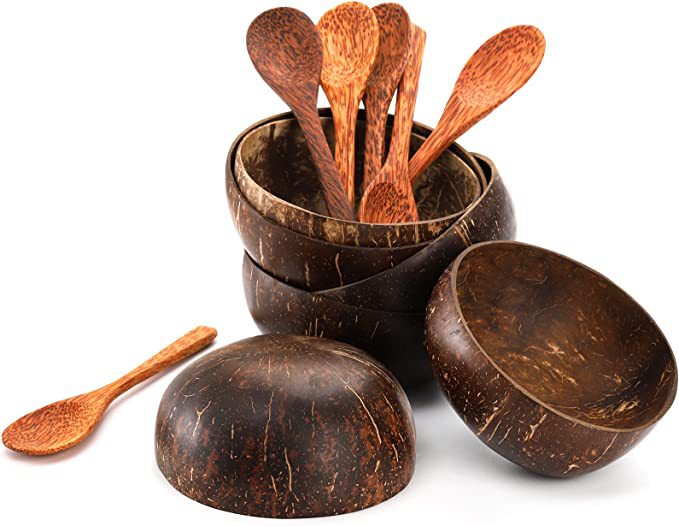 Vietnam coconut bowl dessert bowl Southeast Asian style tableware oatmeal salad light food bowl breakfast bowl environmentally friendly wooden bowl